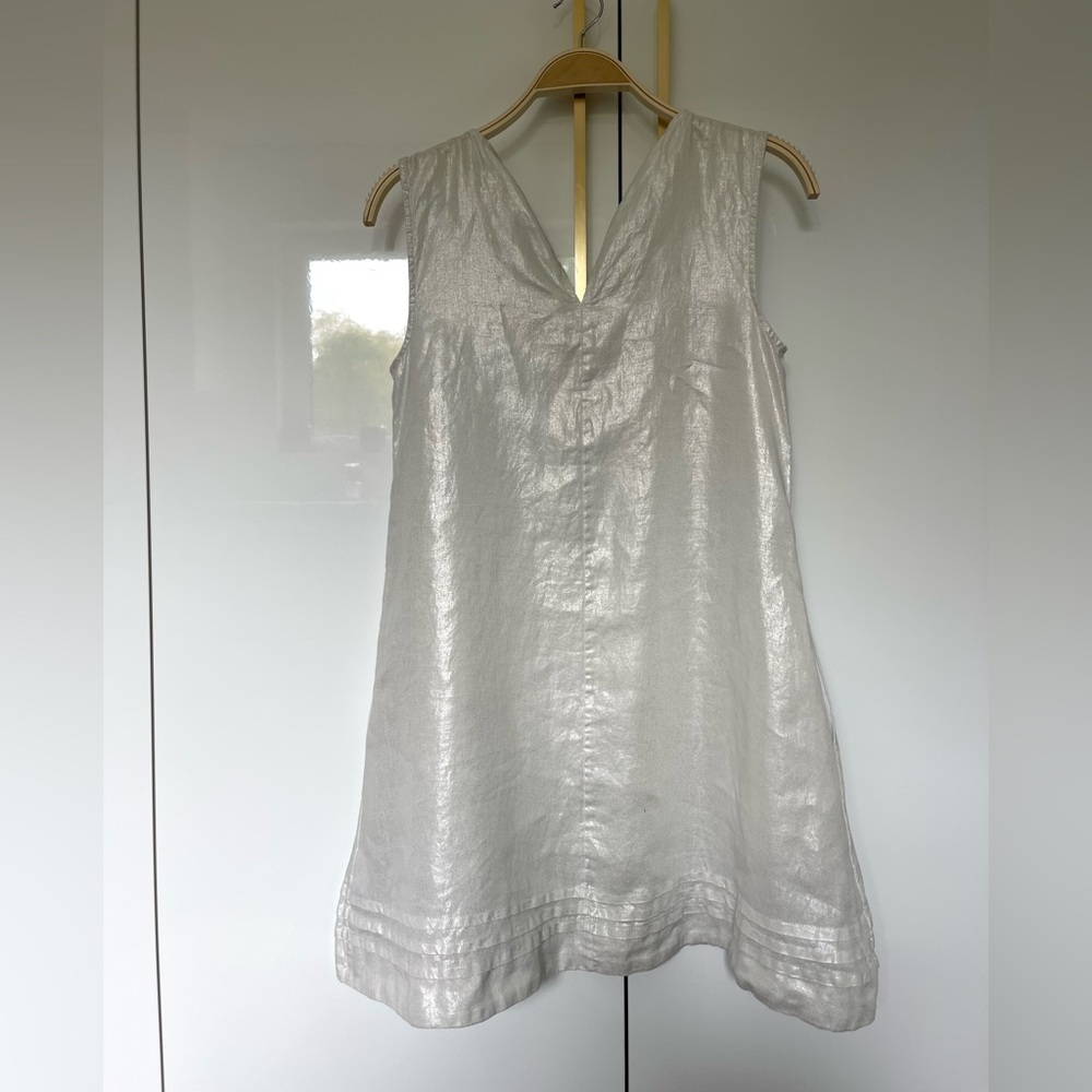 C&C California 100% linen metallic sun dress - Picture 2 of 3
